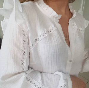 Patron blouse NOELIE incrustation dentelle