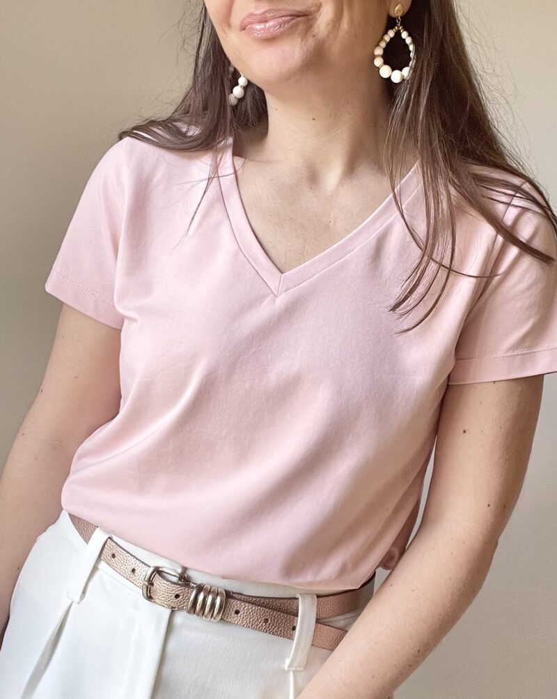 Patron couture PDF t-shirt POPPY col V rose